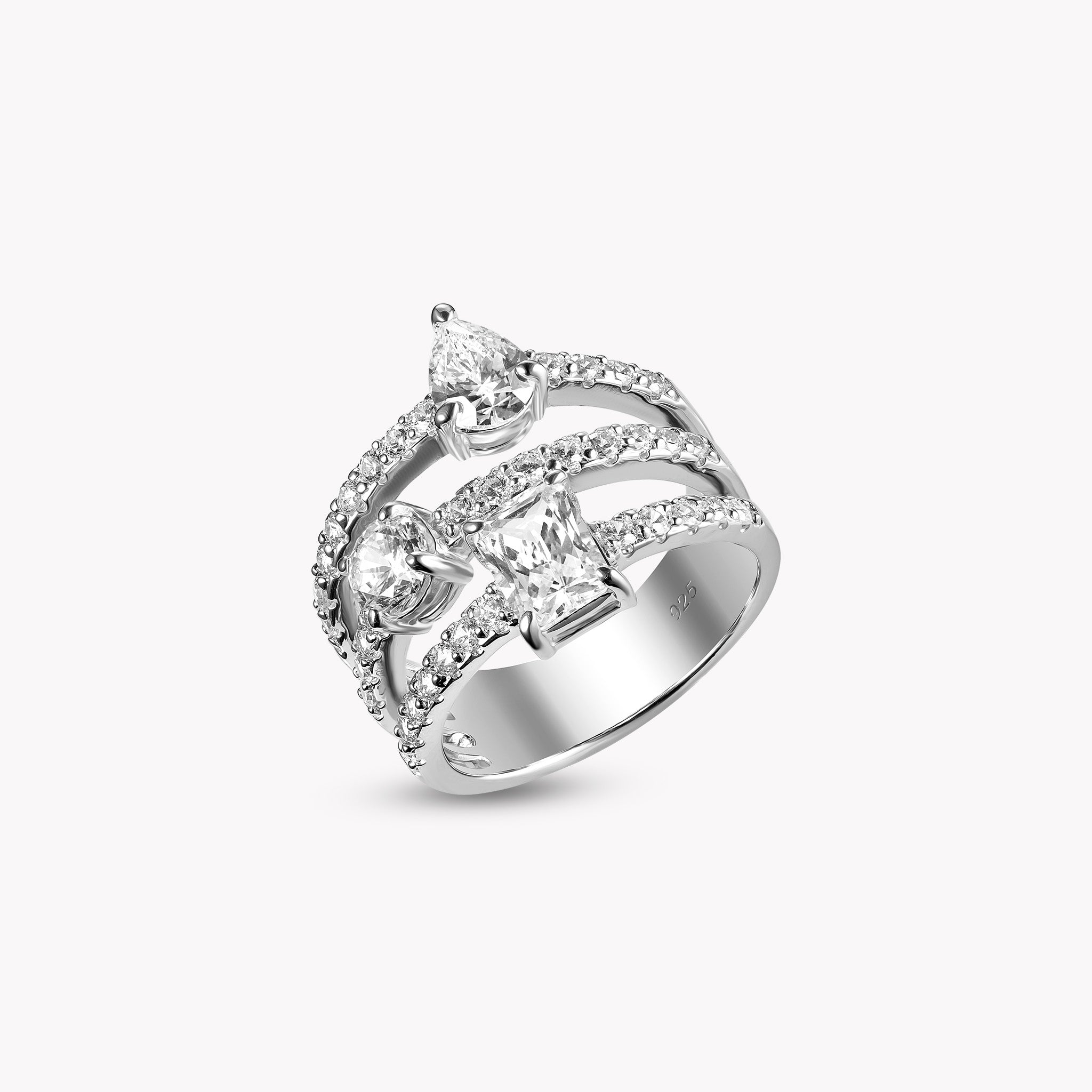 Fancy Shape Tri-Pass Ring