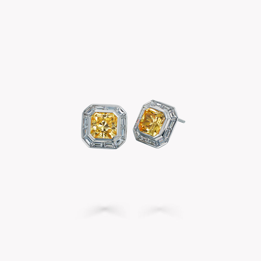 Fancy Shape Bezel Set Earrings
