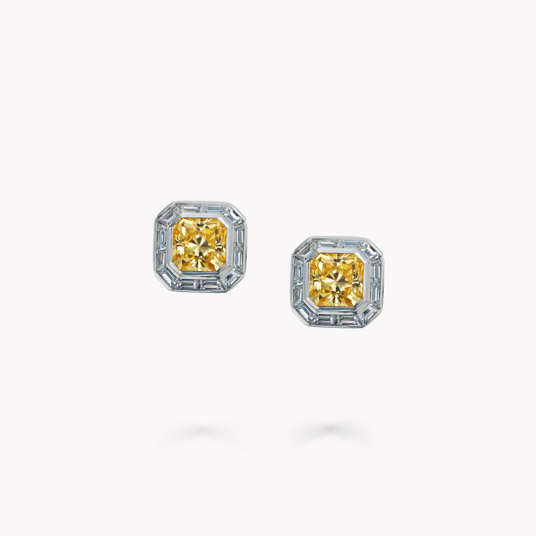 Fancy Shape Bezel Set Earrings