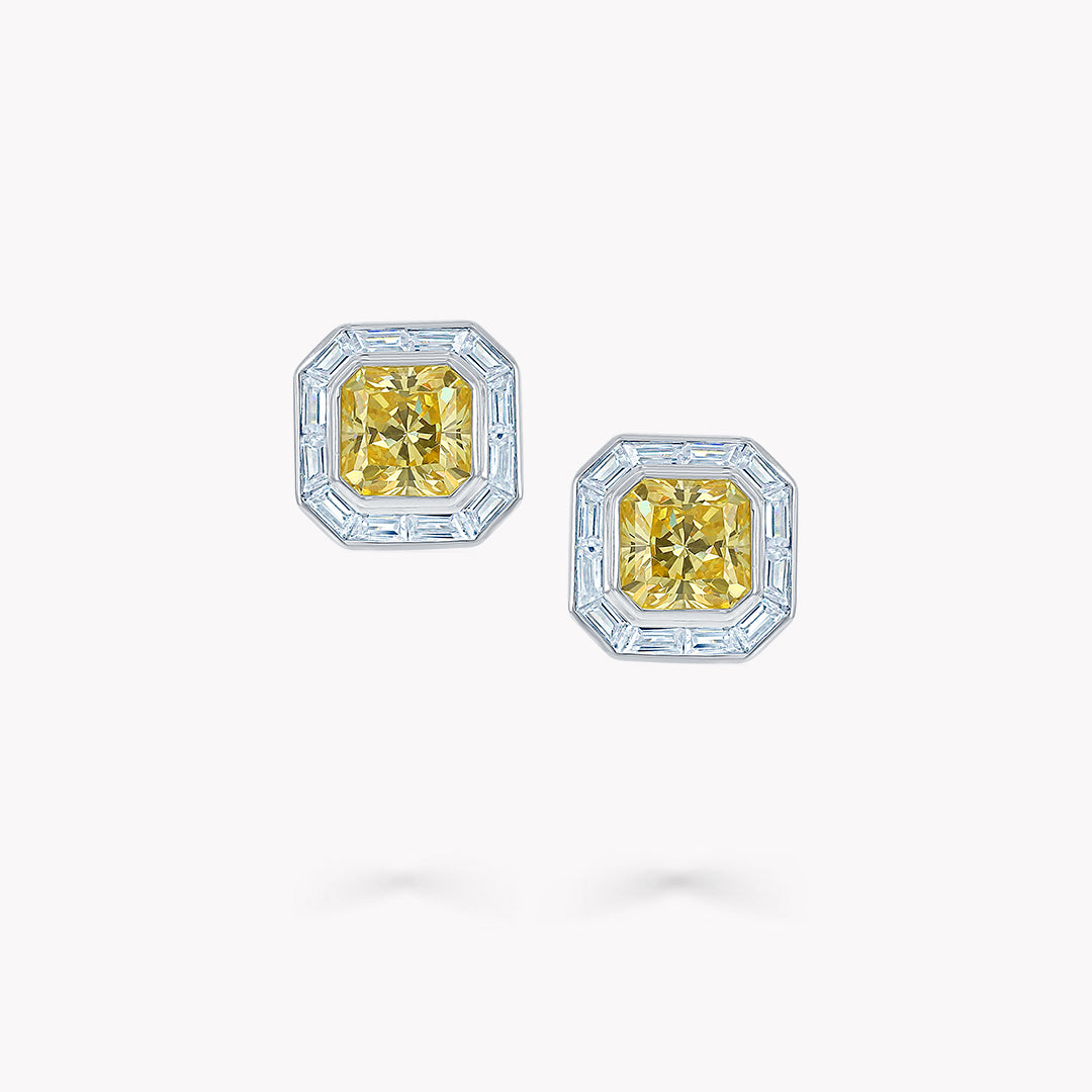Fancy Shape Bezel Set Earrings