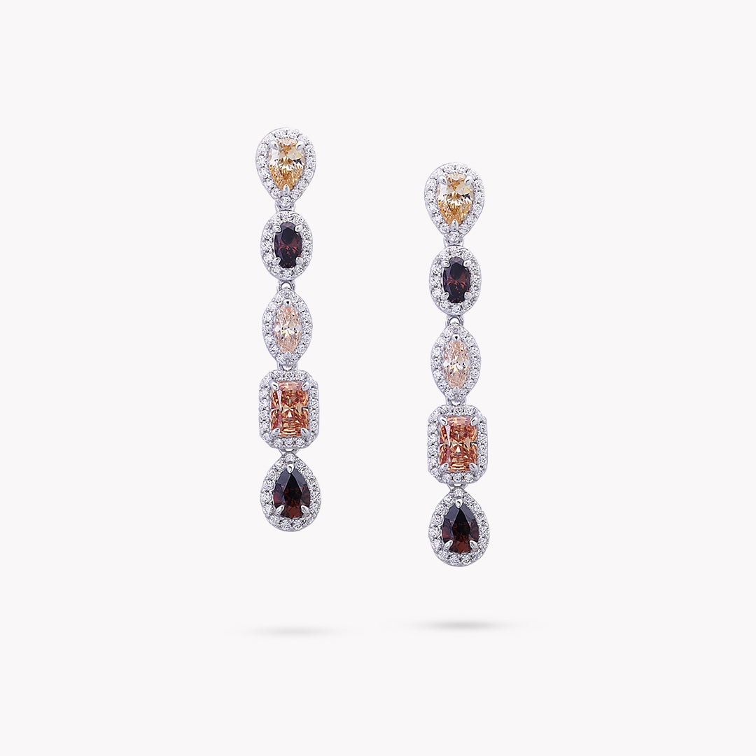 DANI 'Halo' Pave 5 Stone Drop Earrings