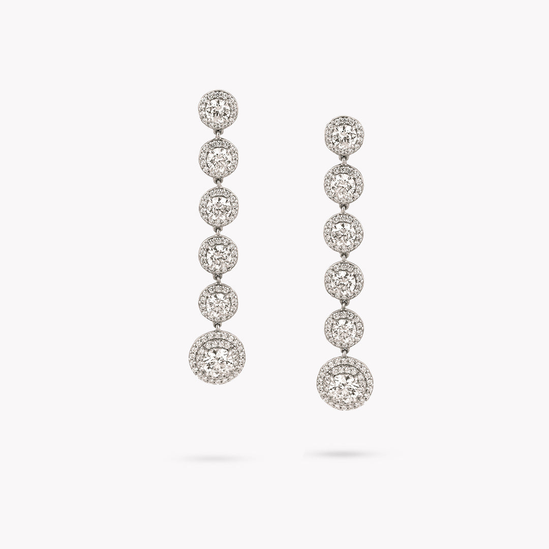 DANI 'Halo' 5 Stone Linear Drop Earrings