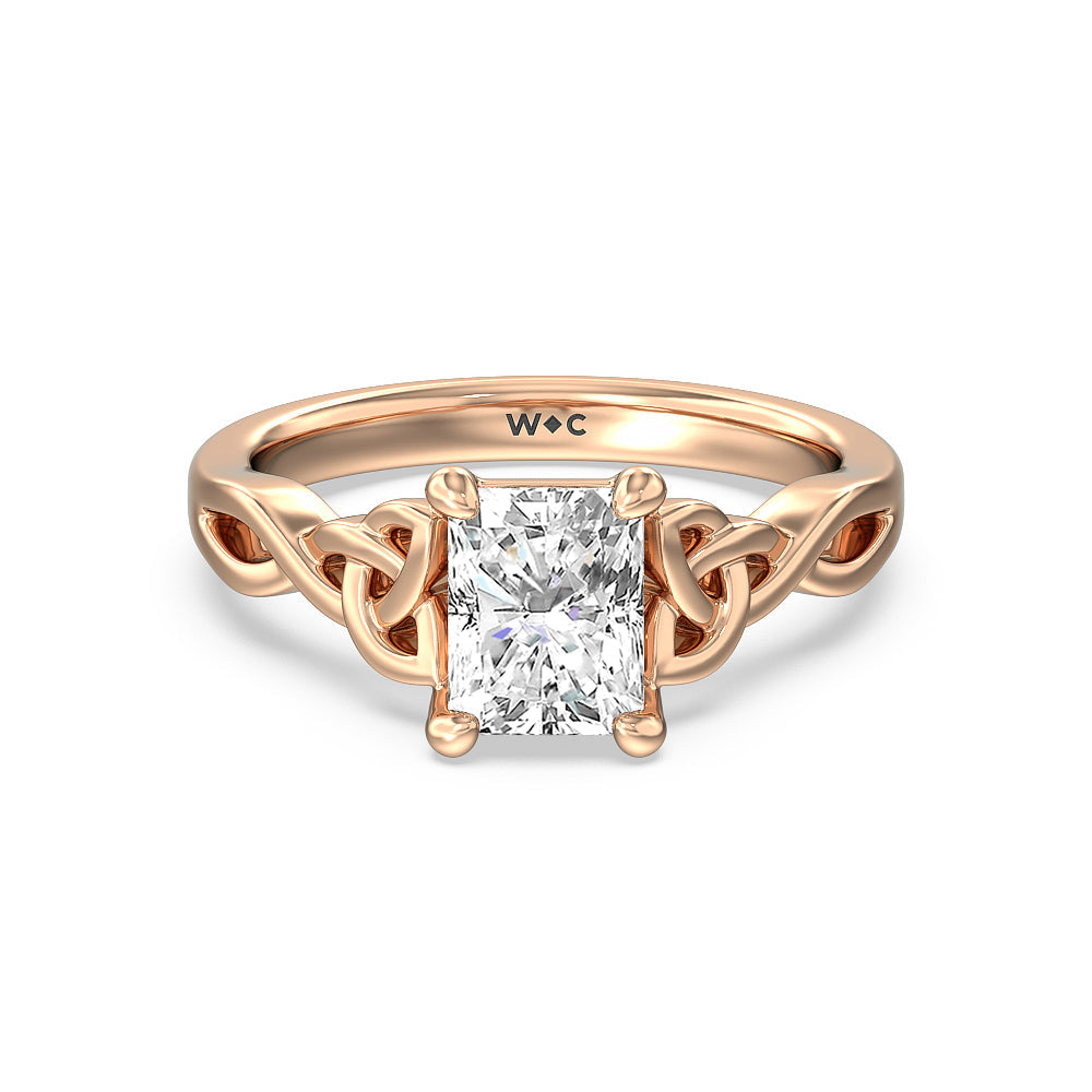 Vintage Celtic Entwined Trinity Knot Engagement Ring