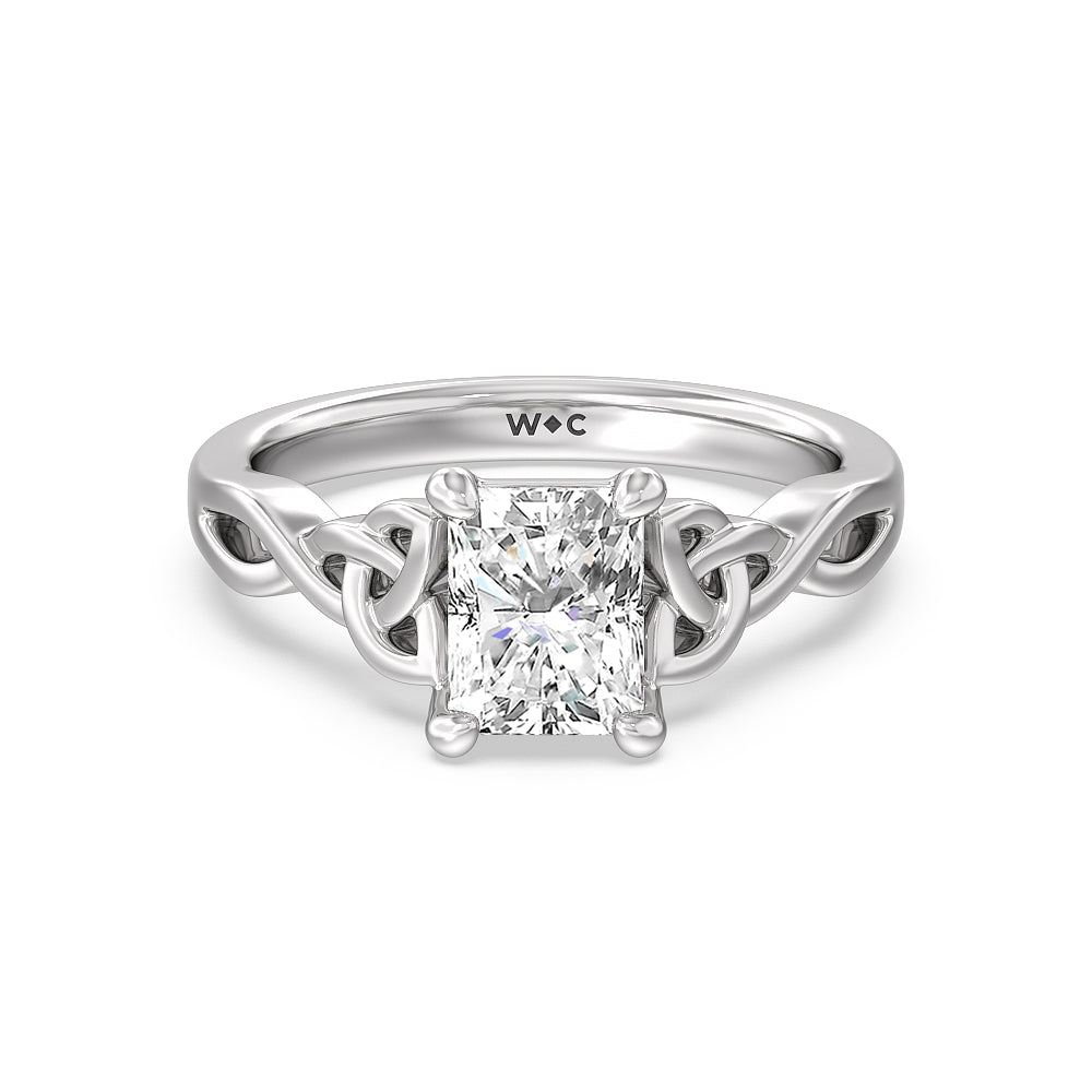 Vintage Celtic Entwined Trinity Knot Engagement Ring