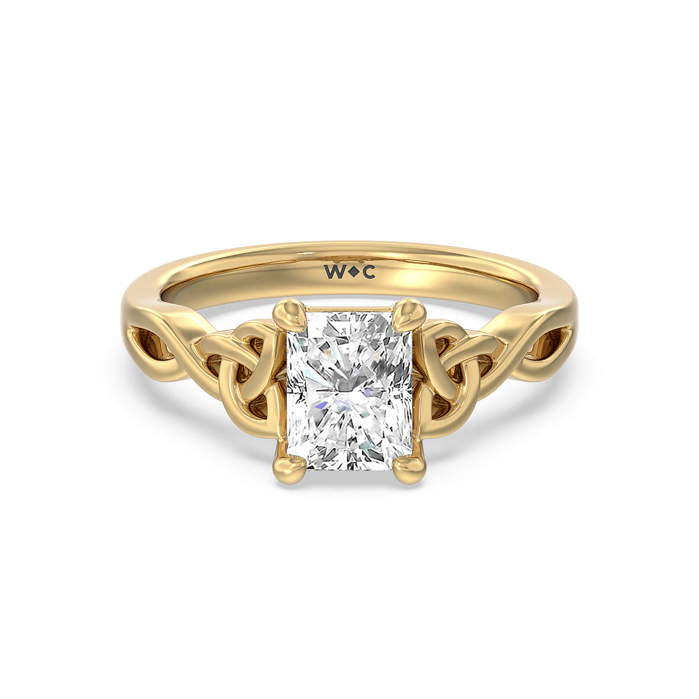Vintage Celtic Entwined Trinity Knot Engagement Ring
