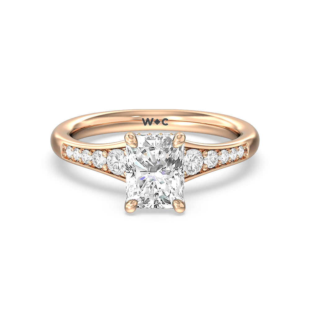 Vintage Hidden Halo Classic Lab Diamond Engagement Ring