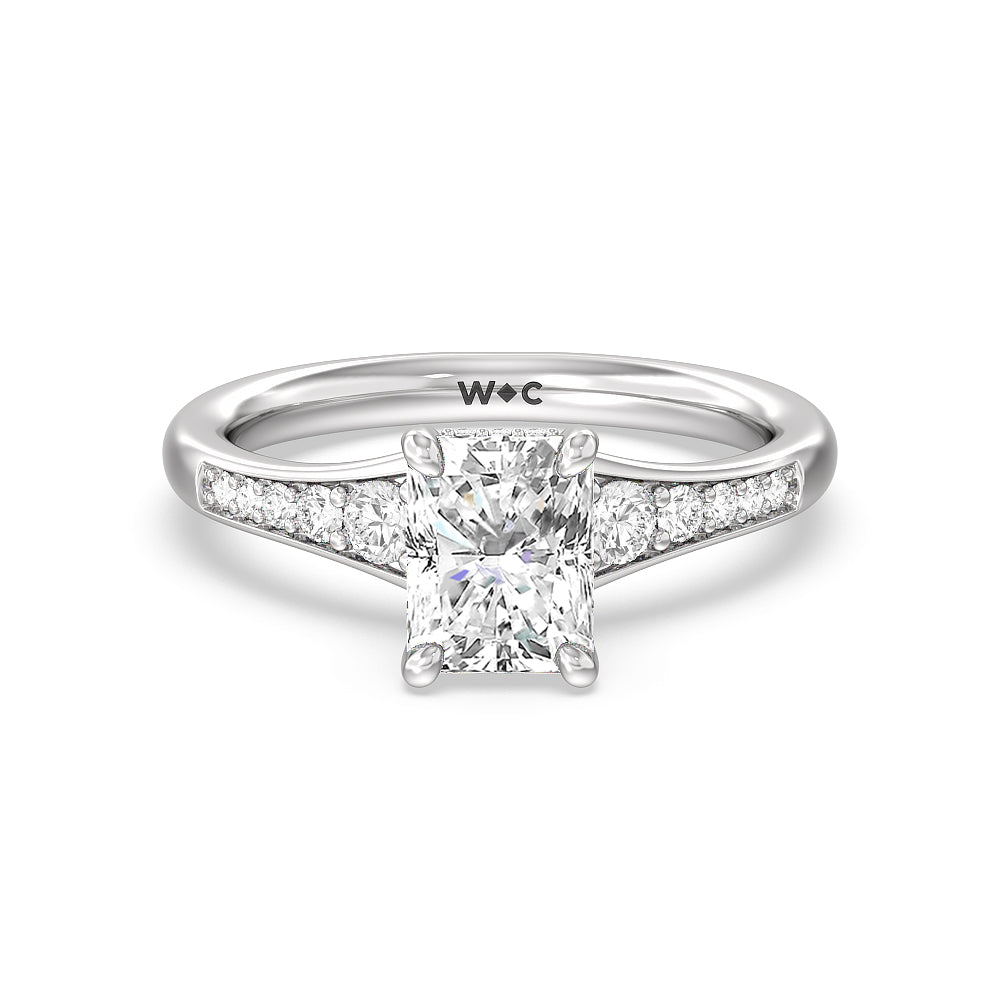 Vintage Hidden Halo Classic Lab Diamond Engagement Ring