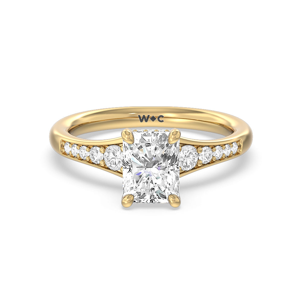 Vintage Hidden Halo Classic Lab Diamond Engagement Ring