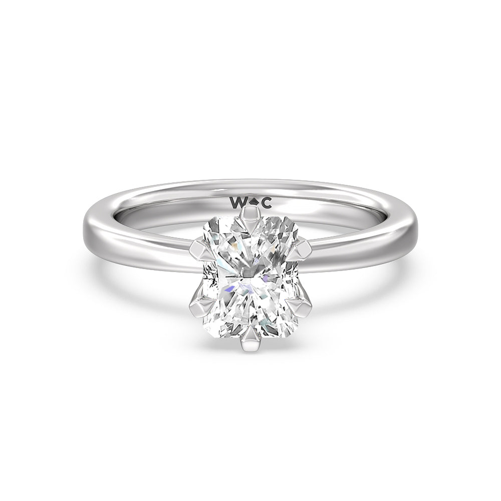 6 Claw Hidden Halo Engagement Ring