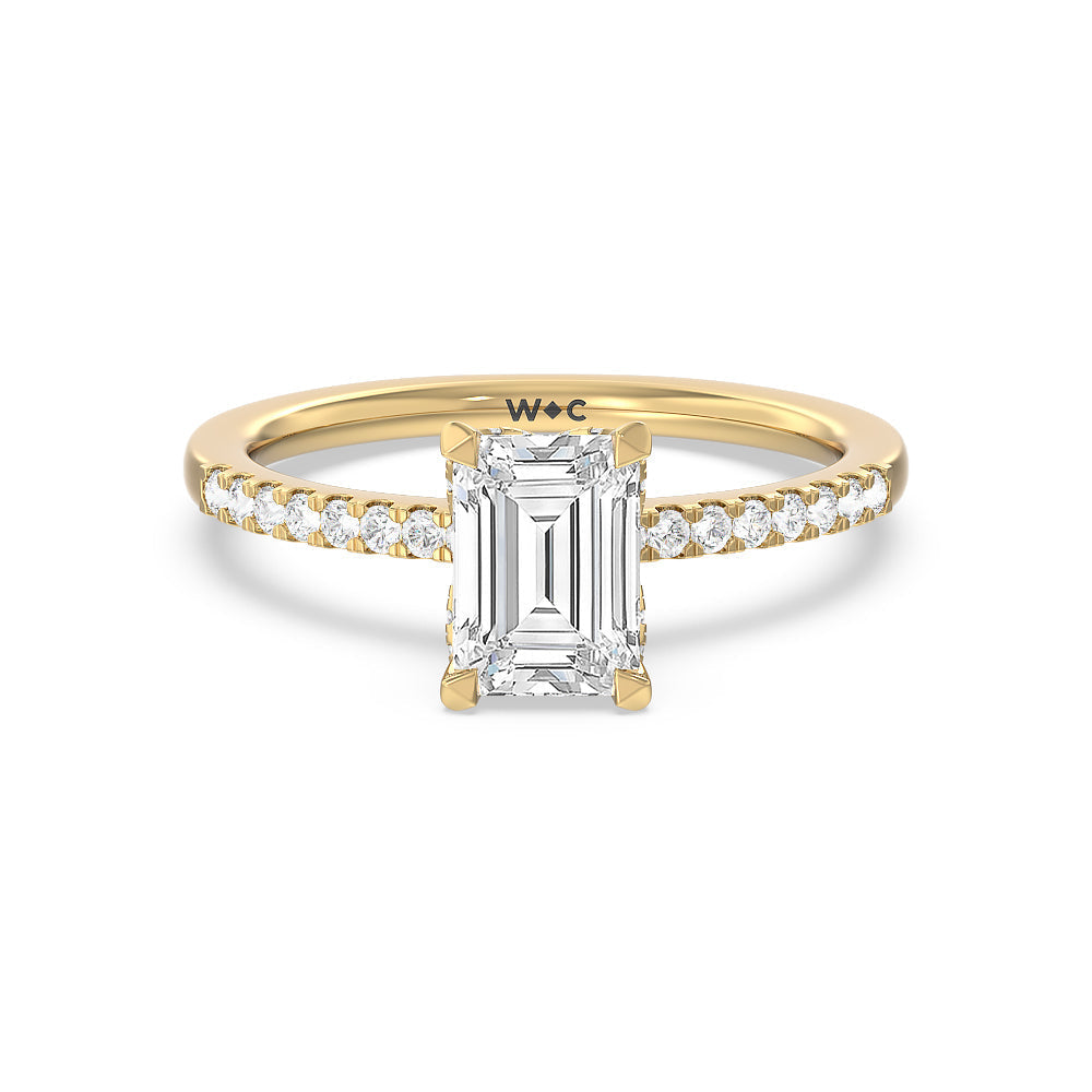 Arc Hidden Halo Engagement Ring - 14KT Rose Gold Round