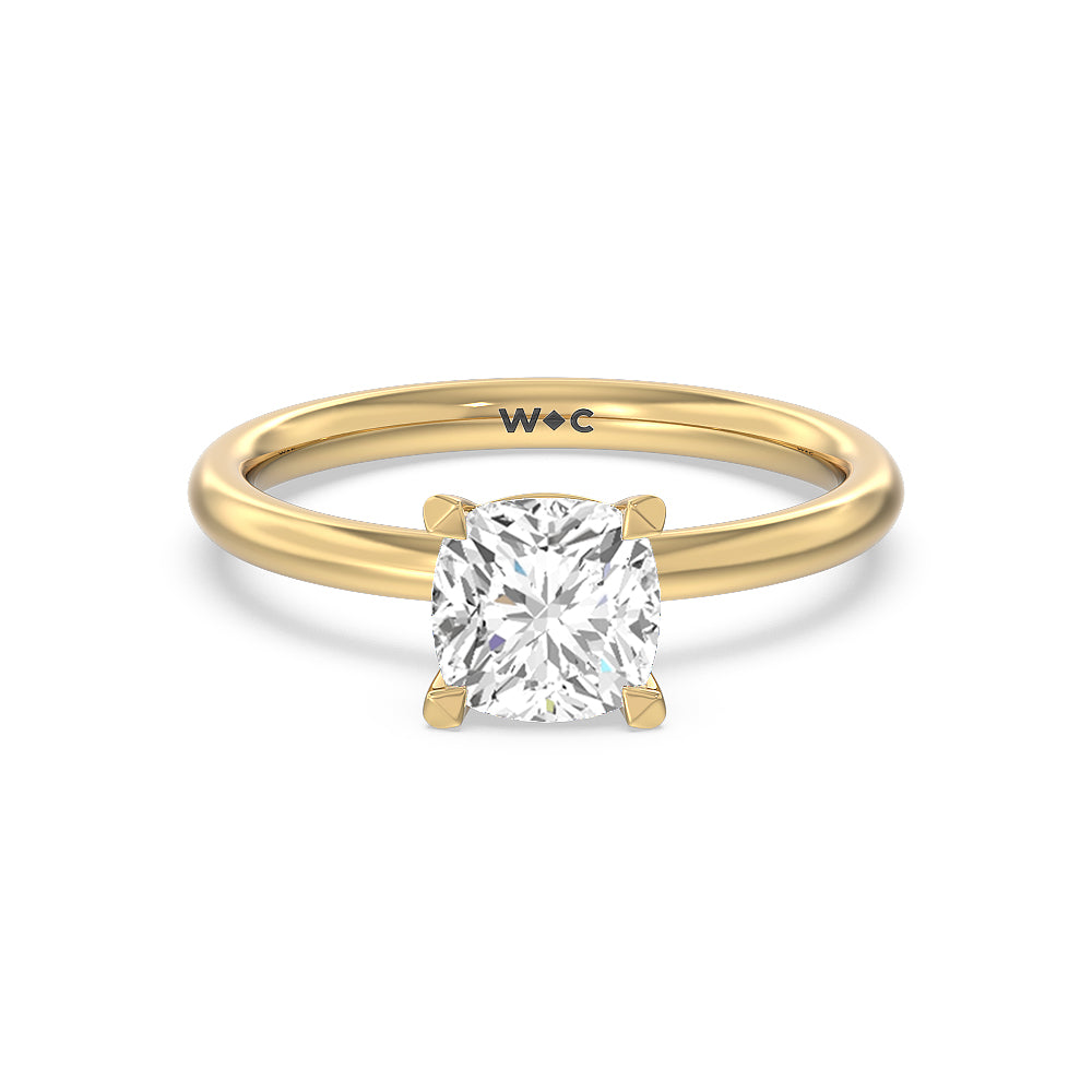 Classic Four Prong Petite Comfort Fit Solitaire Engagement Ring - 14KT White Gold Oval