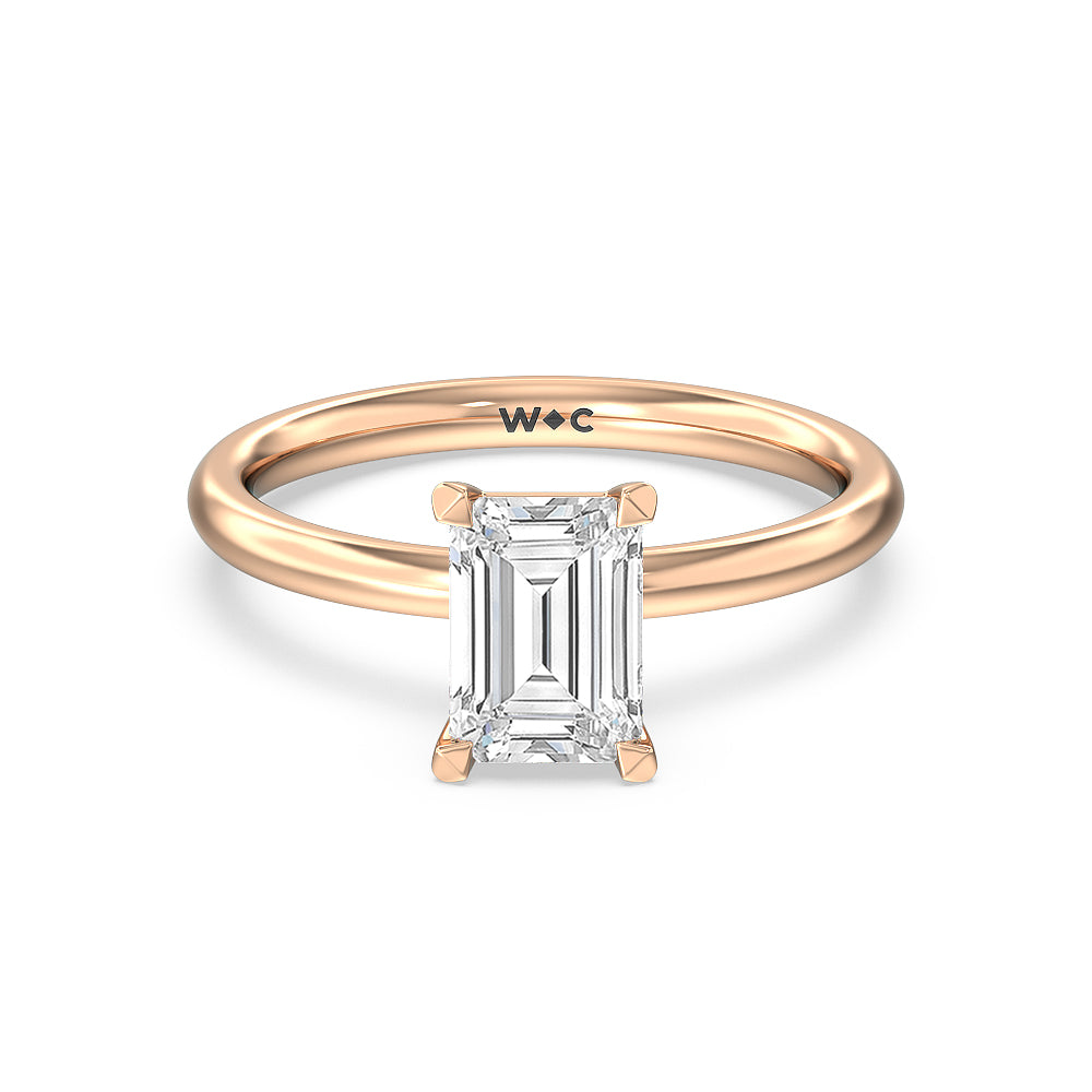 Classic Four Prong Petite Comfort Fit Solitaire Engagement Ring - 14KT White Gold Radiant