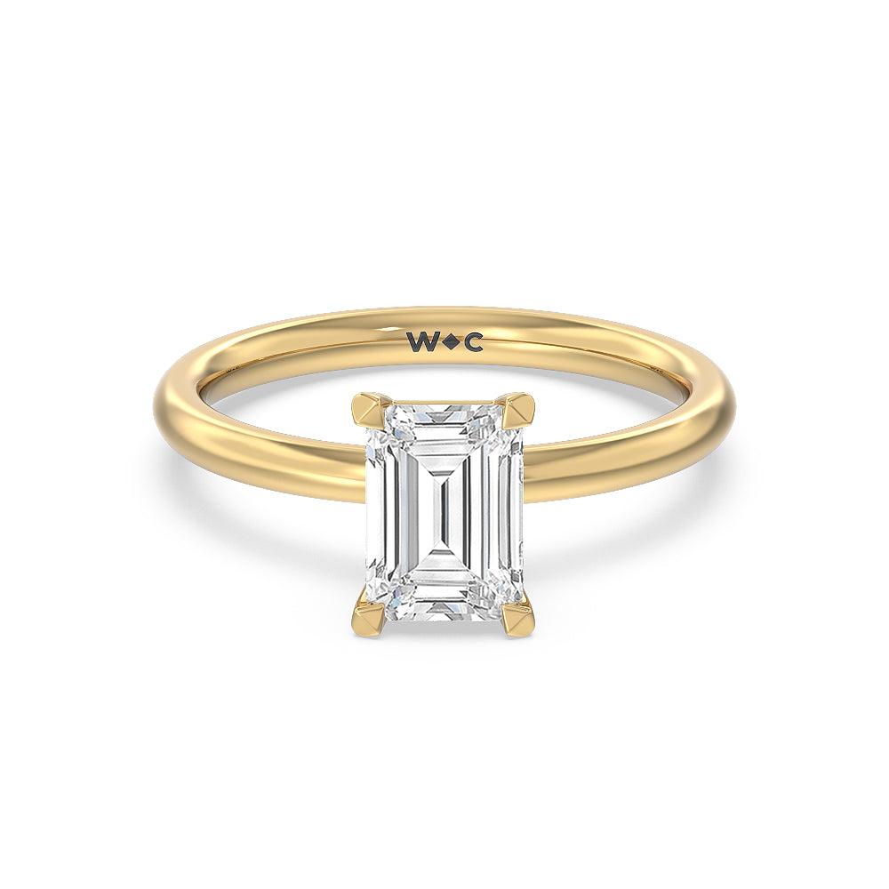 Classic Four Prong Petite Comfort Fit Solitaire Engagement Ring - 14KT White Gold Oval