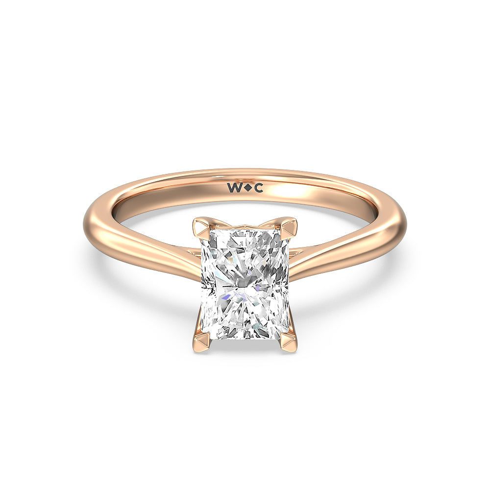 Tulip Basket Cathedral Classic Solitaire Engagement Ring - 14KT White Gold Oval