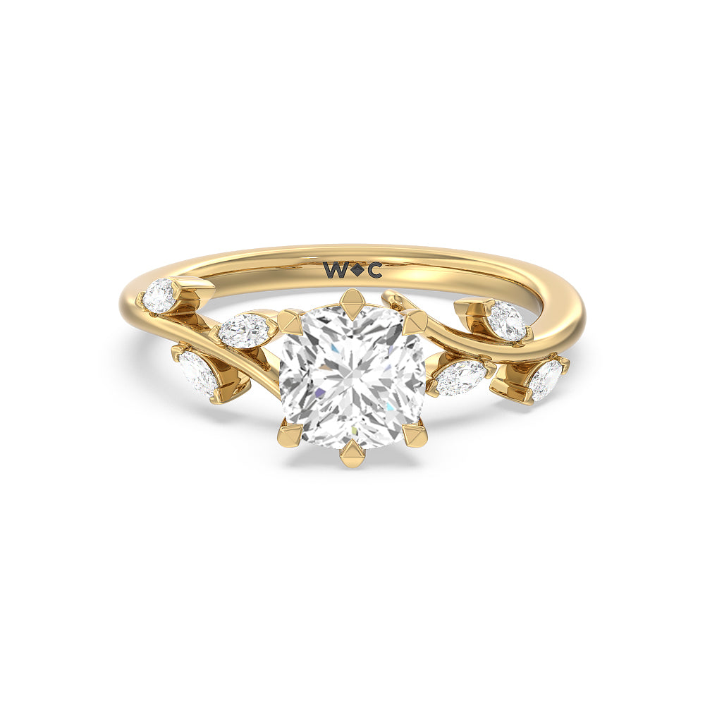 Slender Vine Six Prong Engagement Ring