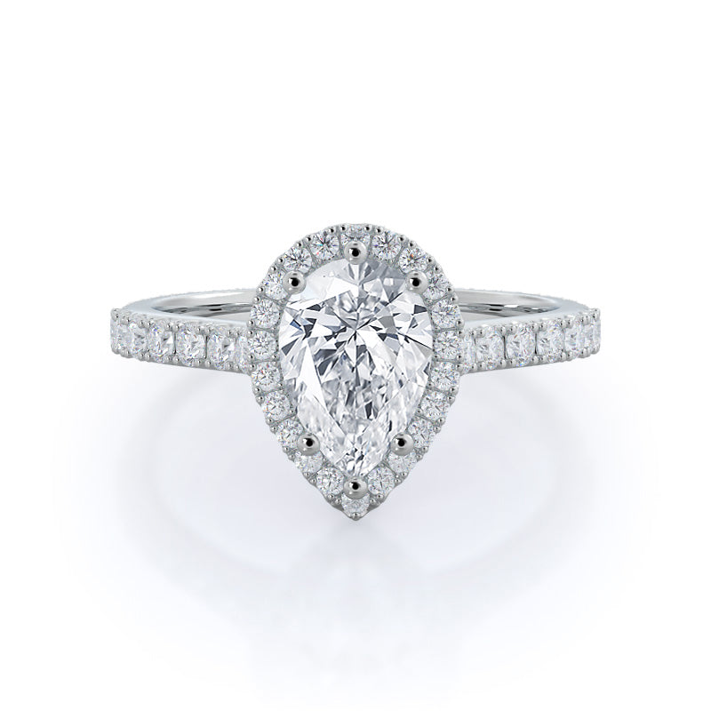 Pave Halo Engagement Ring