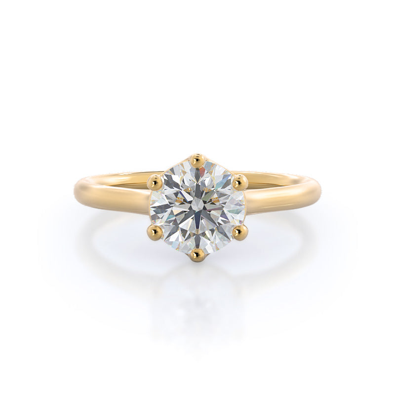 Six Prong Cathedral Basket Engagement Ring - 14KT White Gold Oval