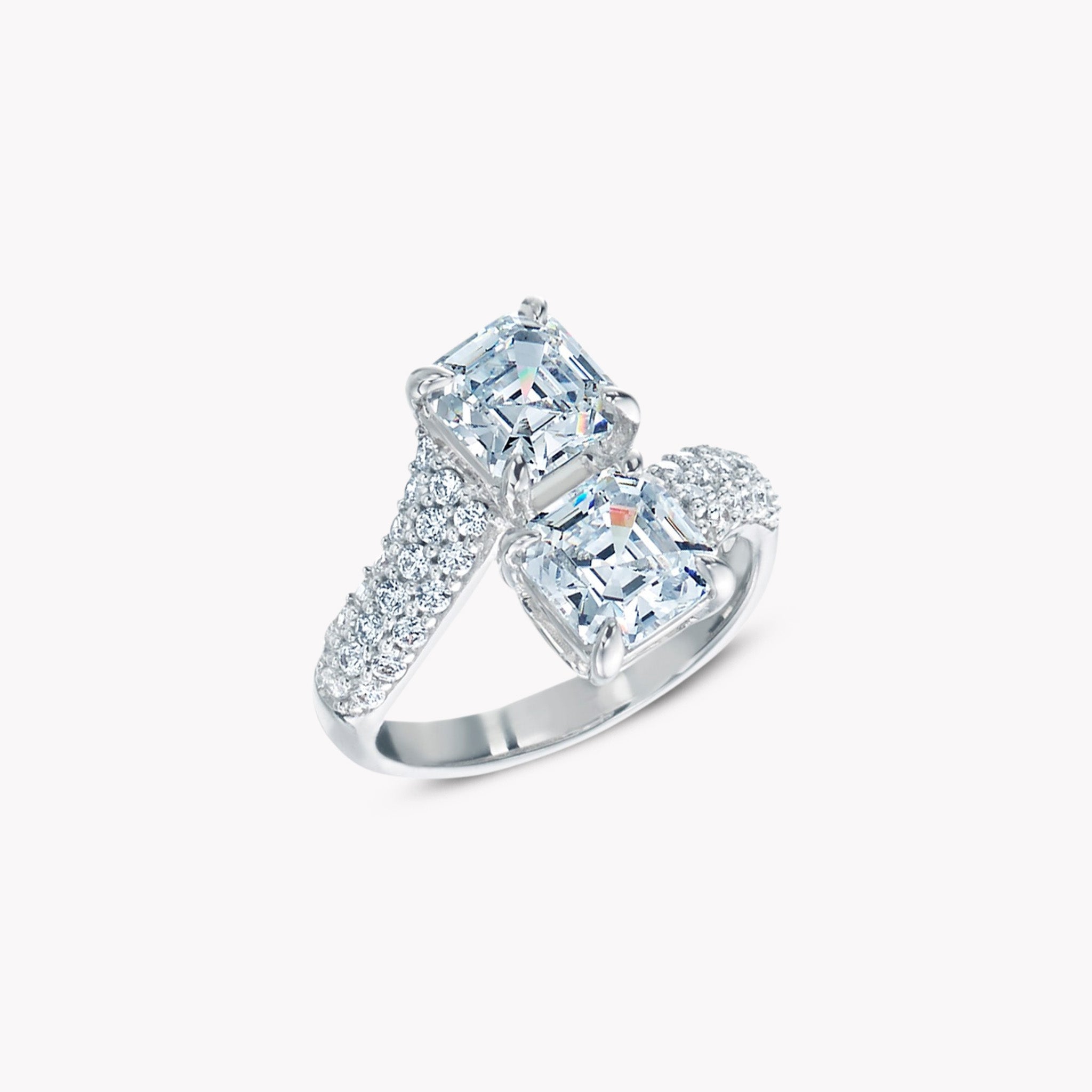 DANI Bypass 'Twist' Ring with Pave