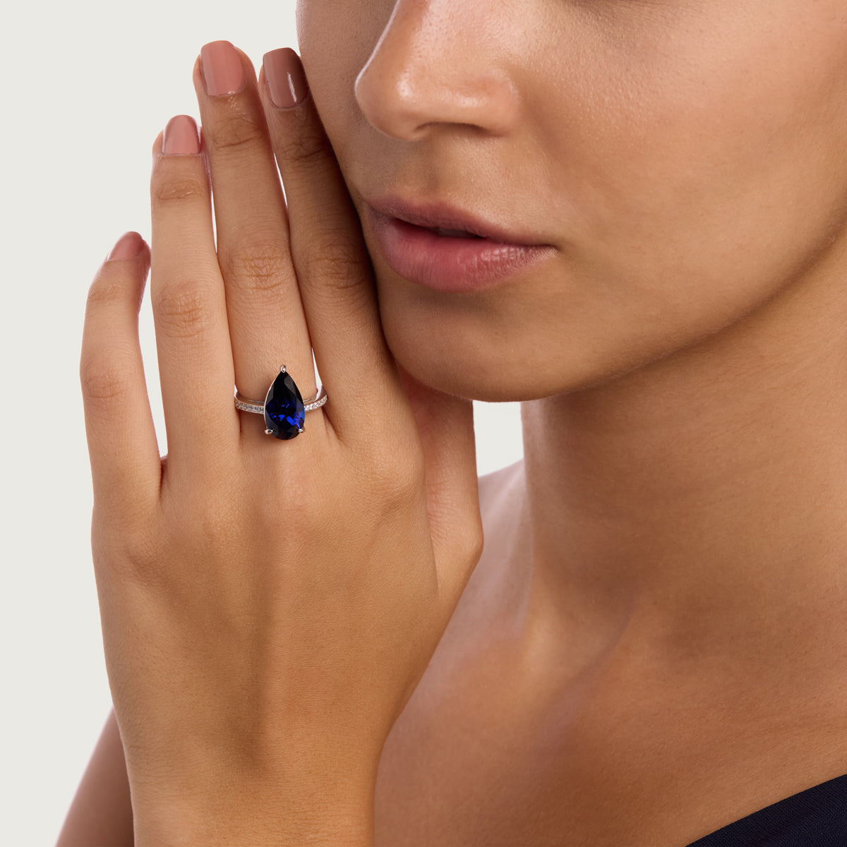 Sapphire Teardrop Ring