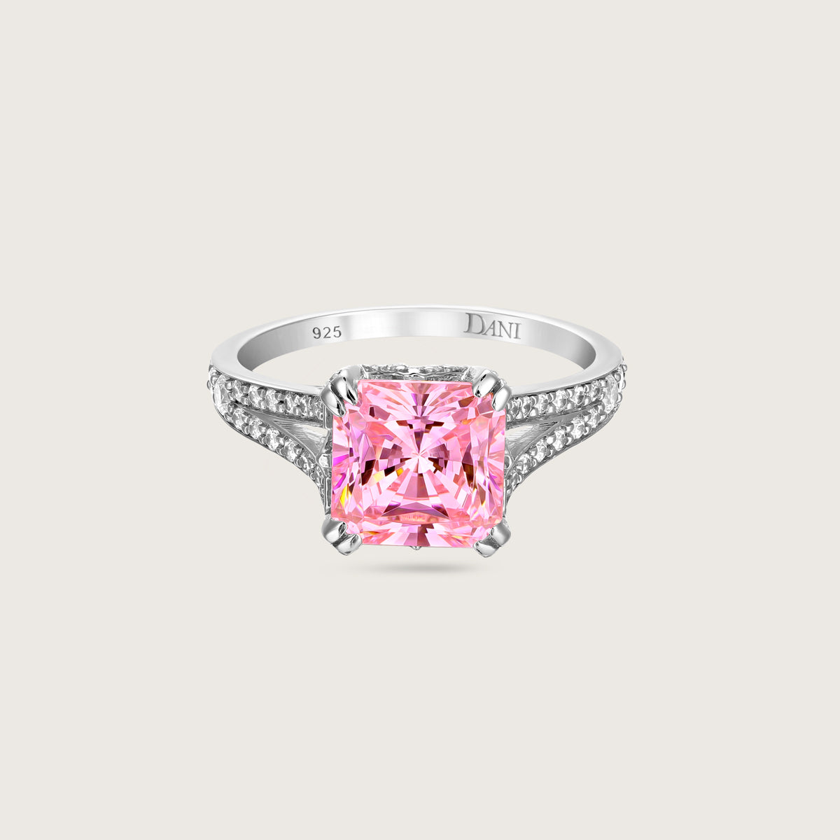 Lumina Pink Princess Cut Ring