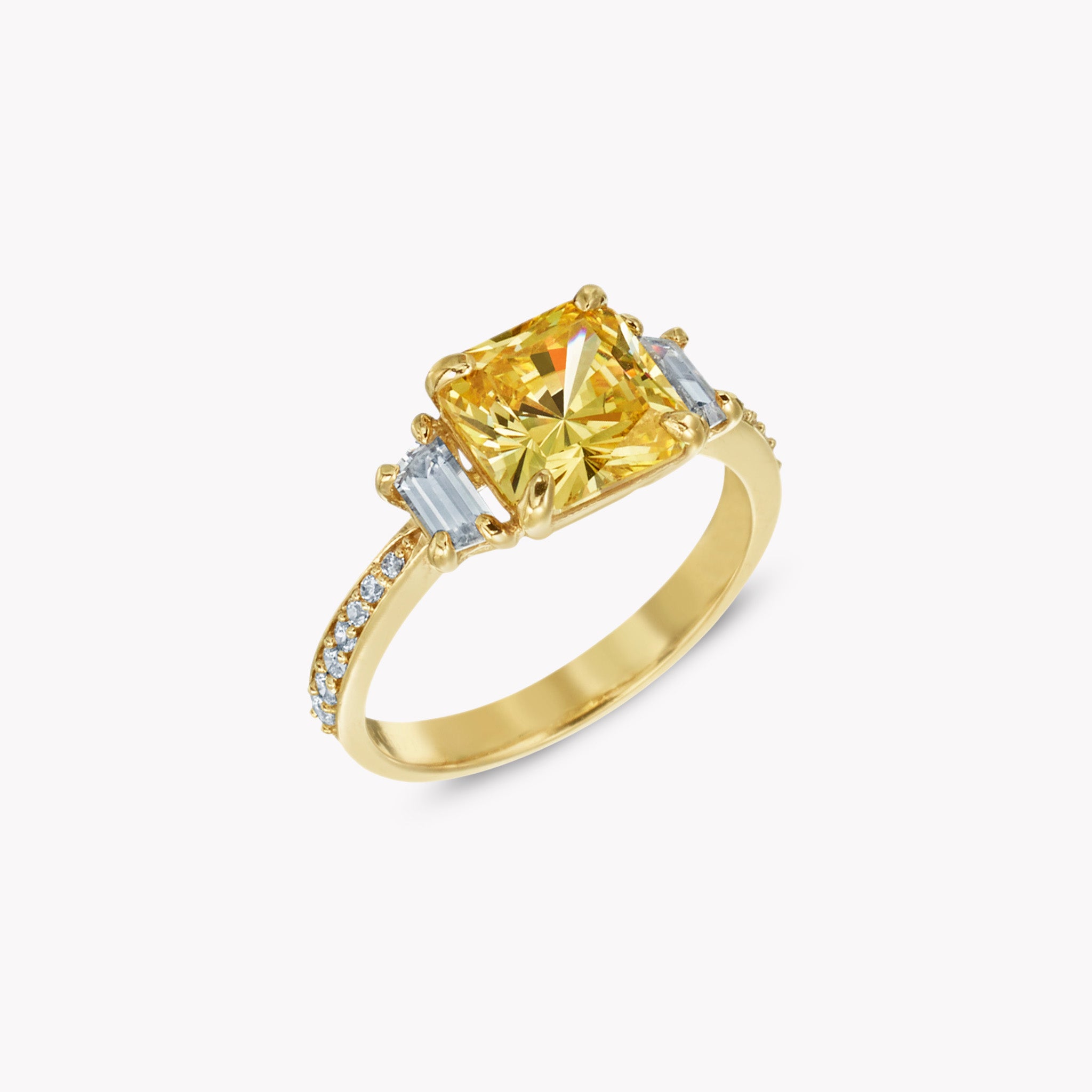 Pave 3 Stone Ring