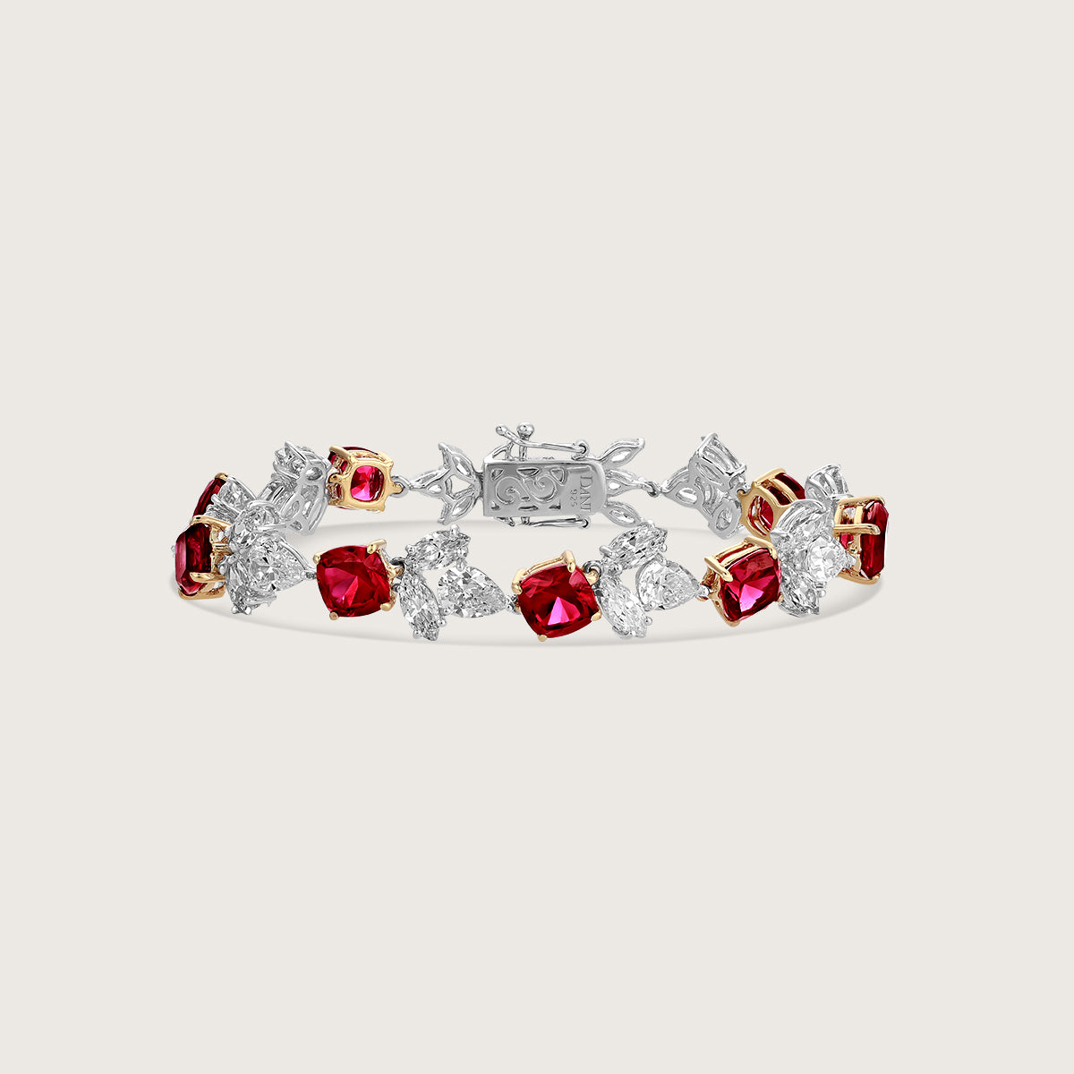 Exquisite Ruby Diamond Accent Bracelet