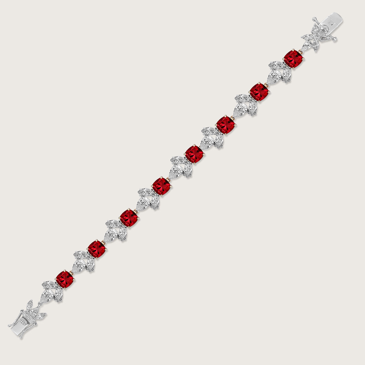 Exquisite Ruby Diamond Accent Bracelet