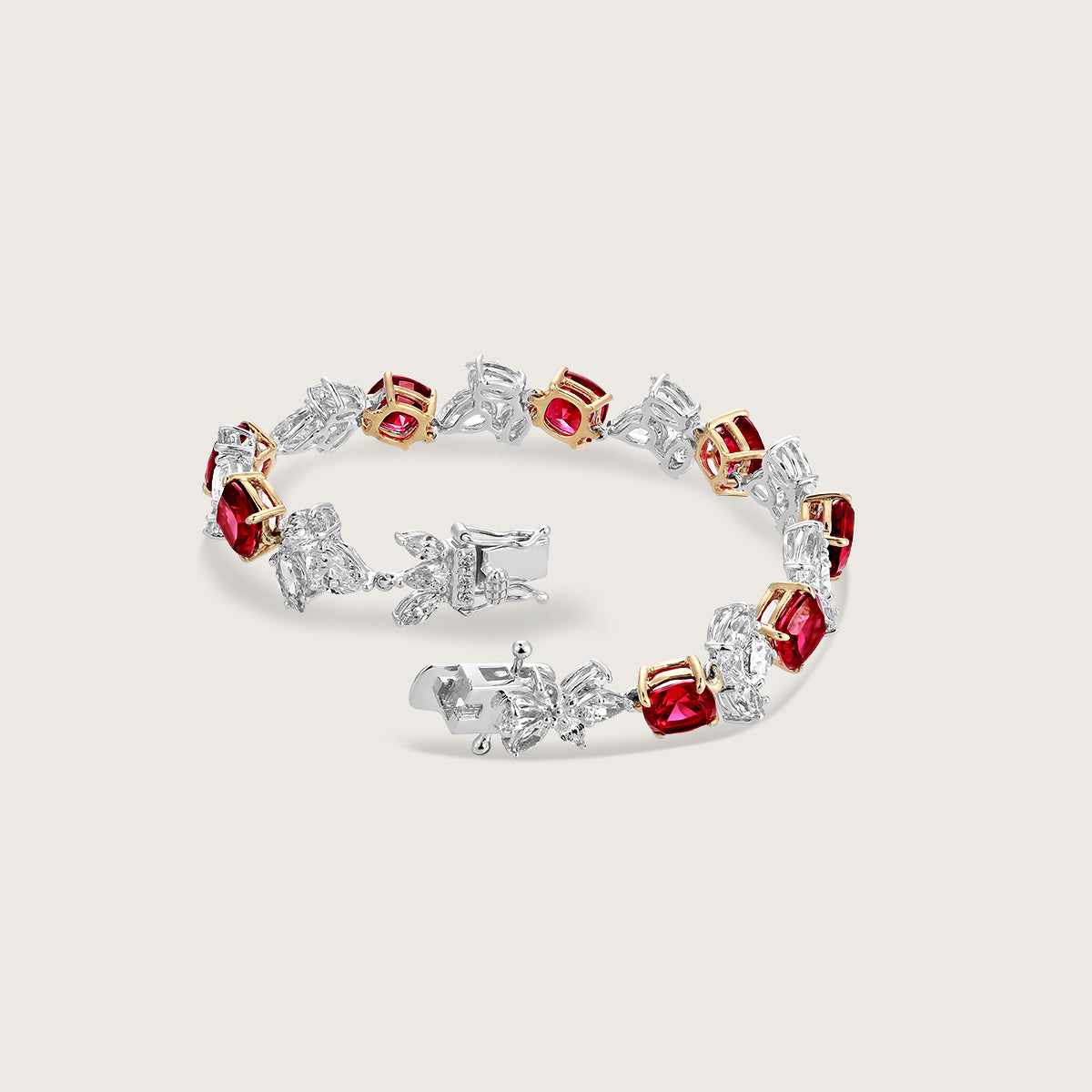 Exquisite Ruby Diamond Accent Bracelet