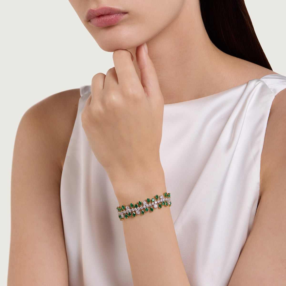 Verdant Allure Diamond Bracelet