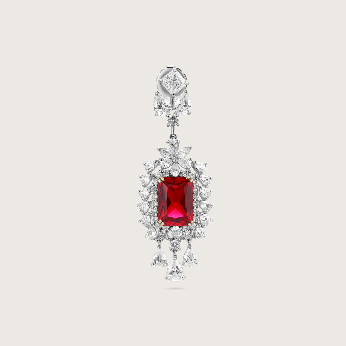 Ruby Dangles Diamond Earrings