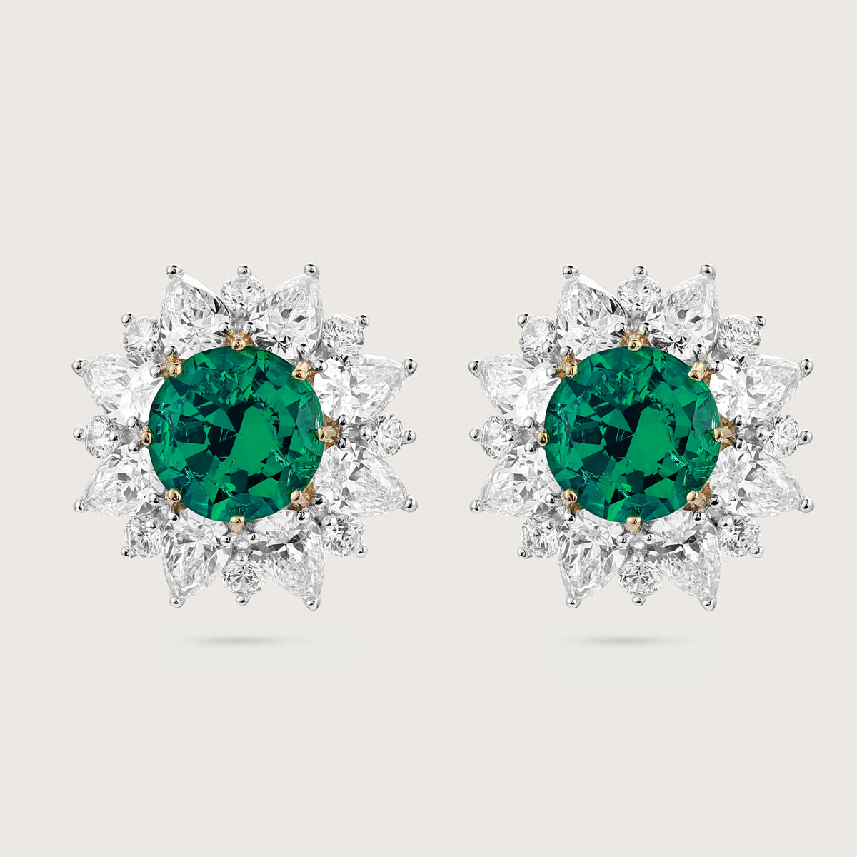 Radiant Emerald Blossom Diamond Earring