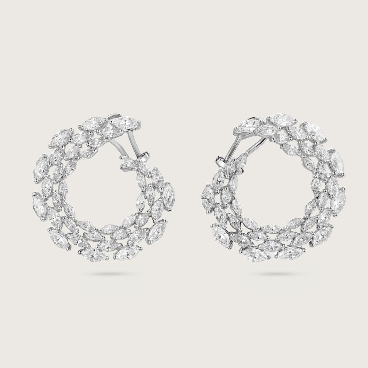 Circular Hoop Diamond Earrings