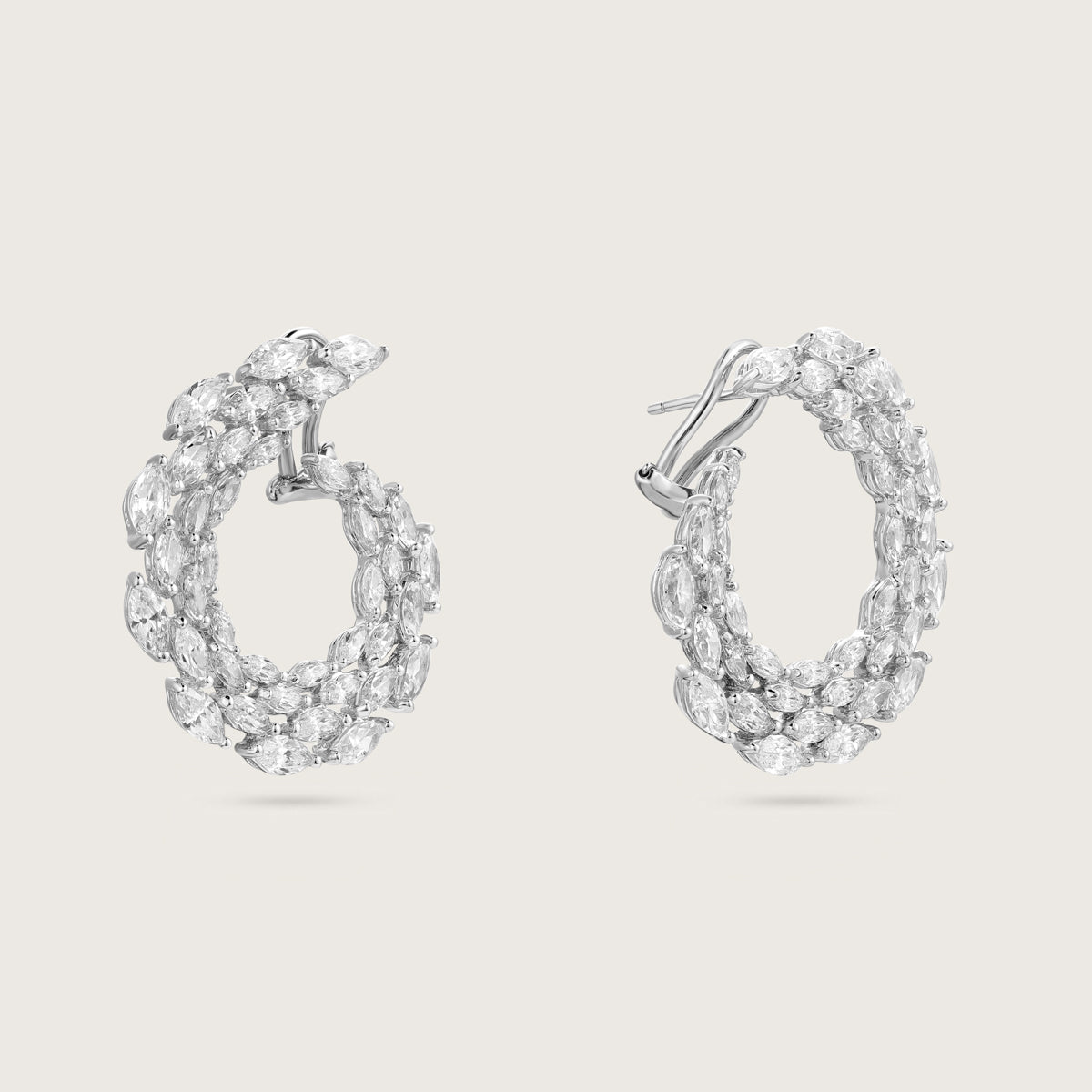 Circular Hoop Diamond Earrings