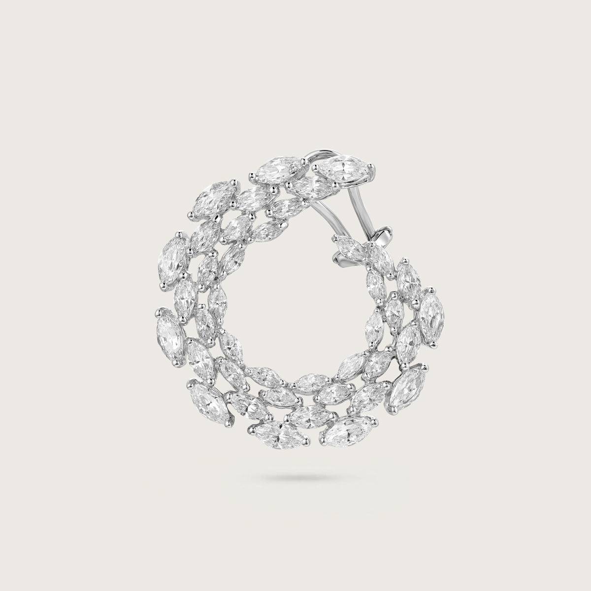 Circular Hoop Diamond Earrings