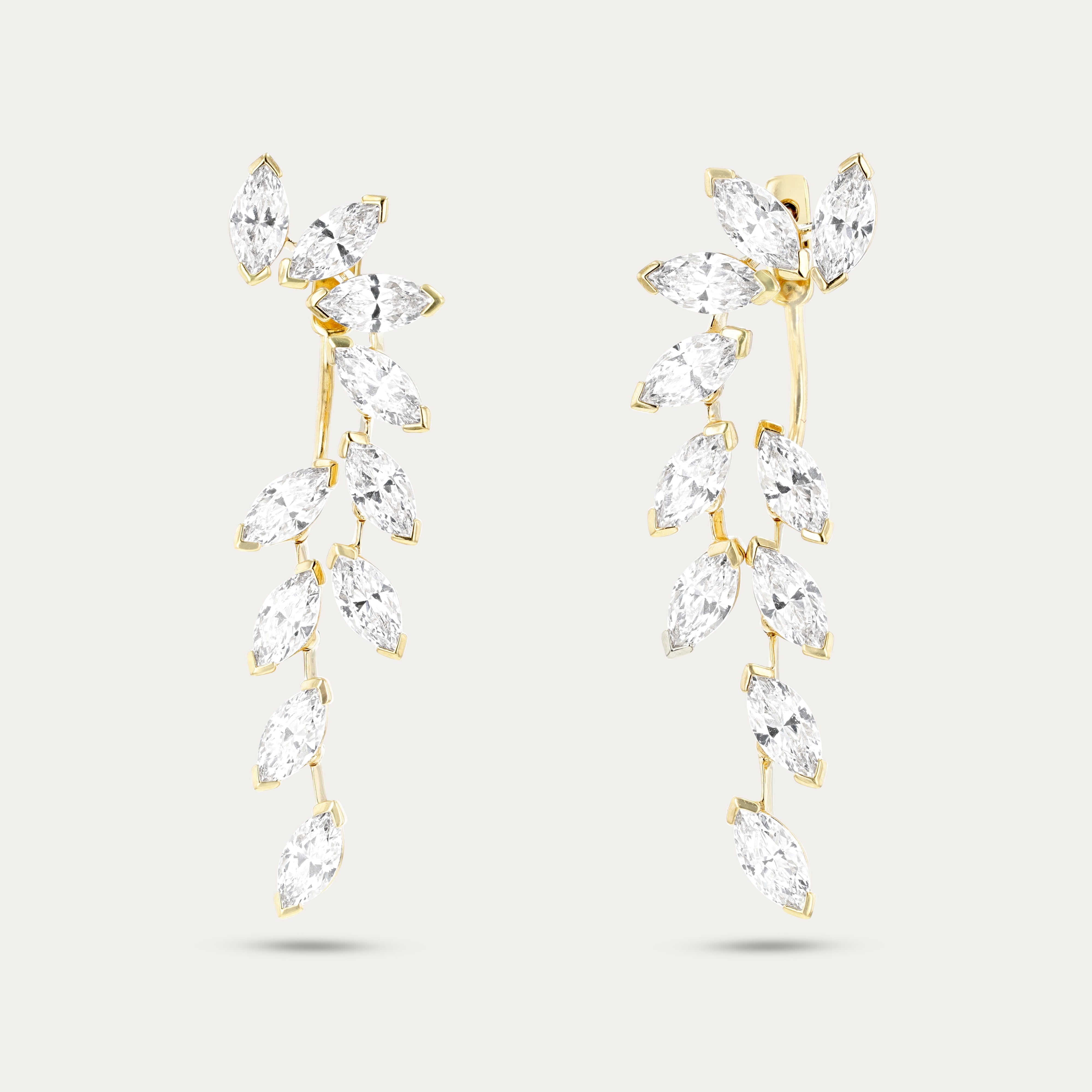 Golden Marquise Shine Earrings
