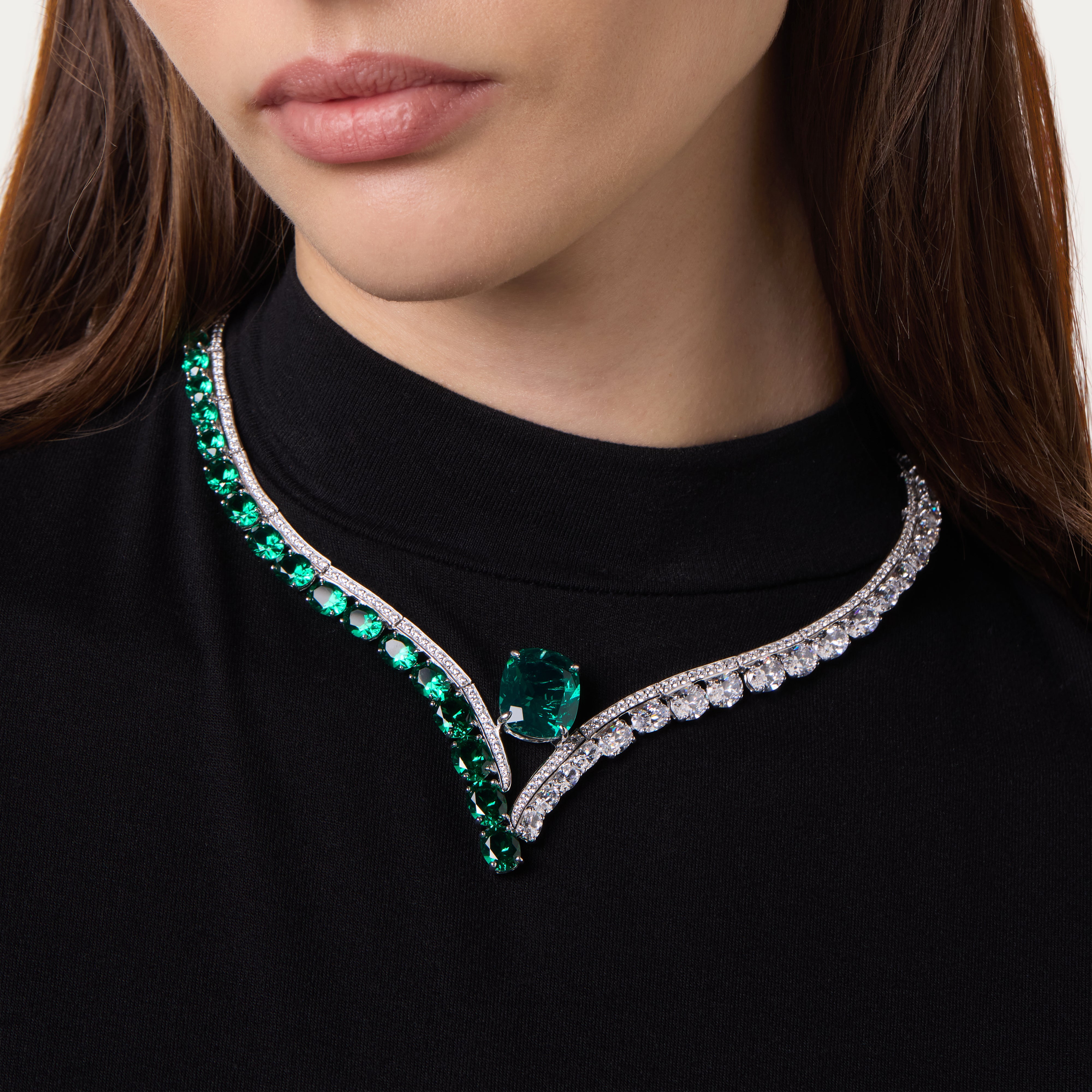 Luminous Cascade Diamond Necklace