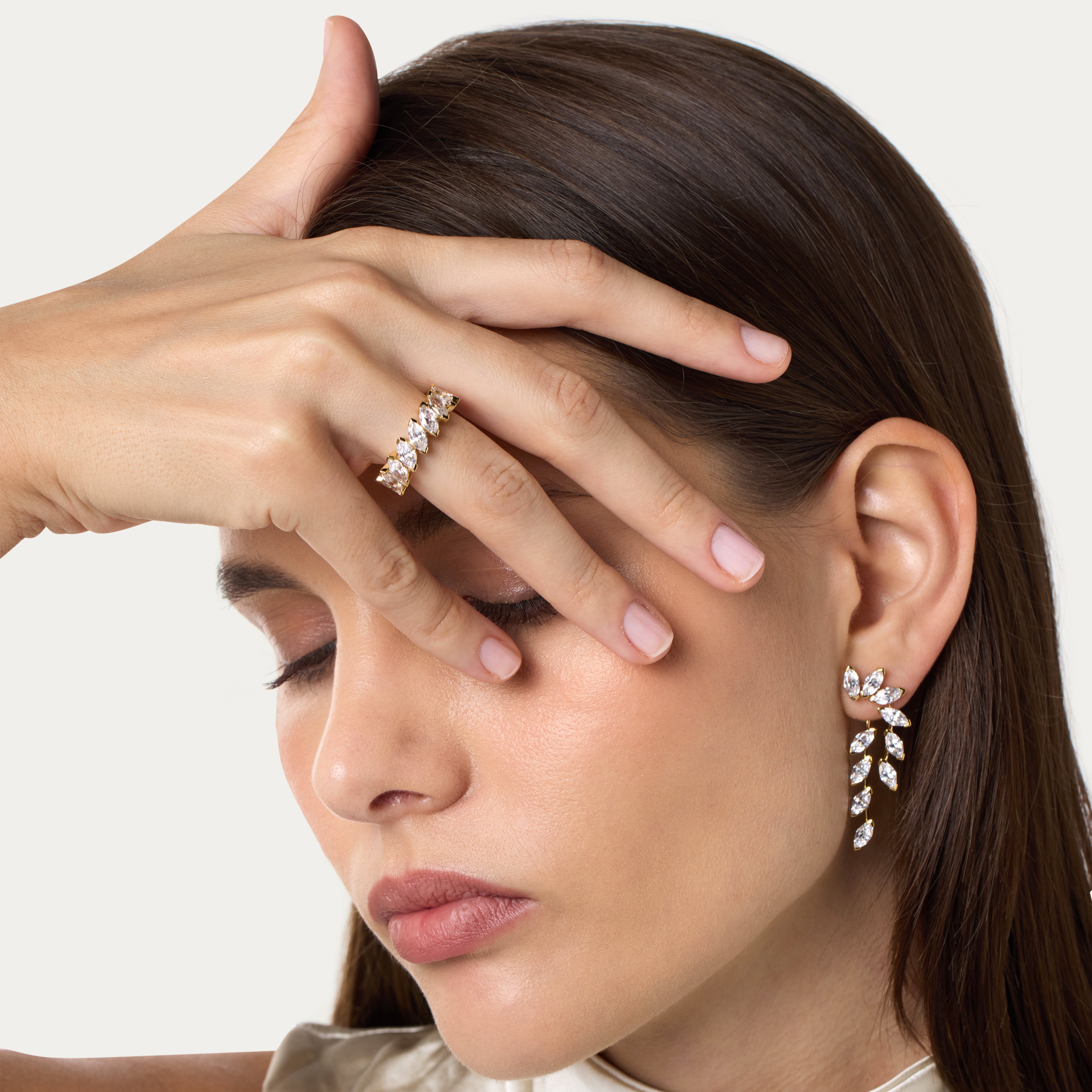 Golden Marquise Glow Ring