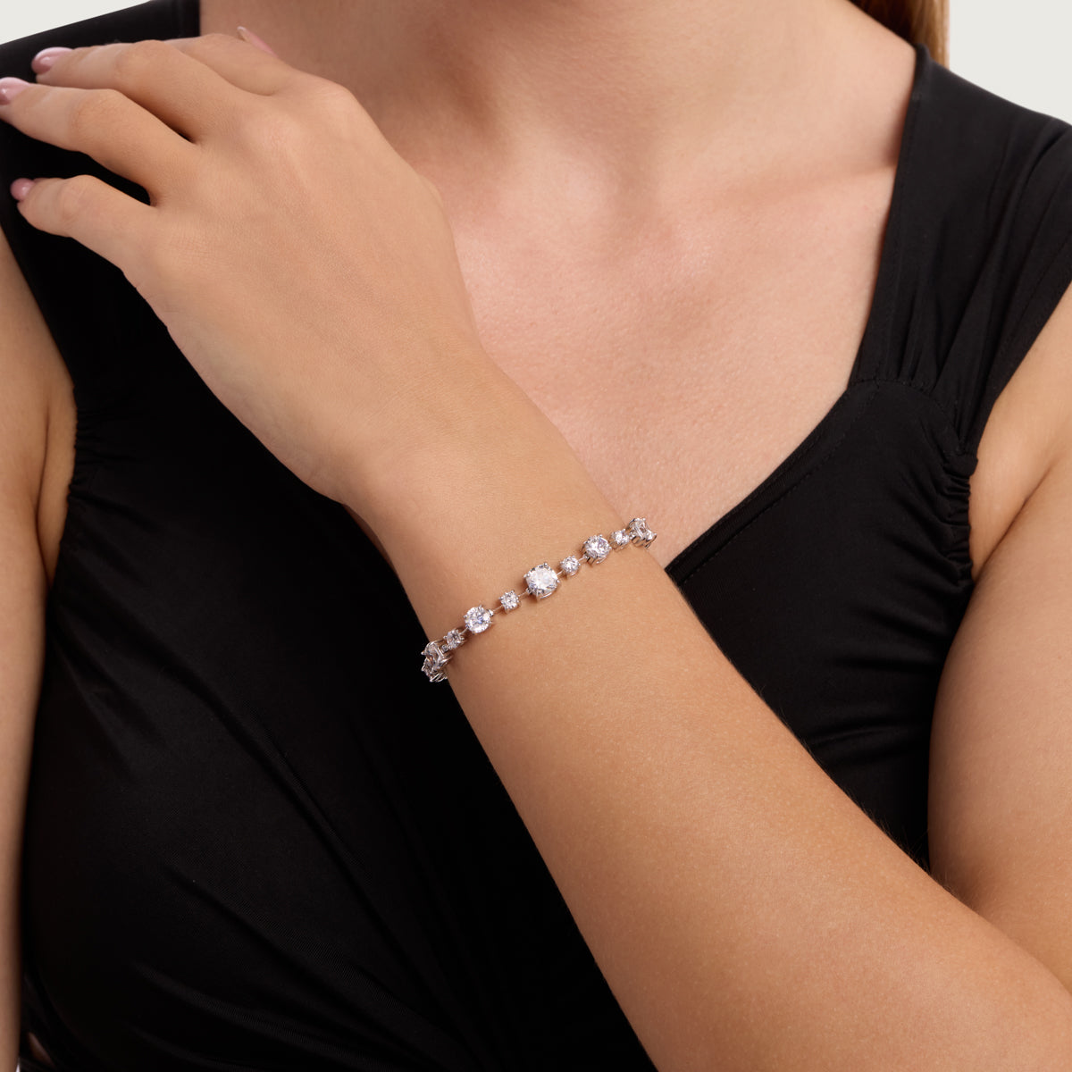 Elegant Oval Diamond Bracelet