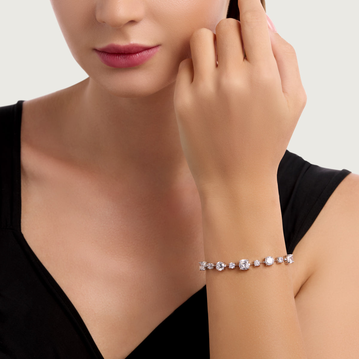 Elegant Oval Diamond Bracelet