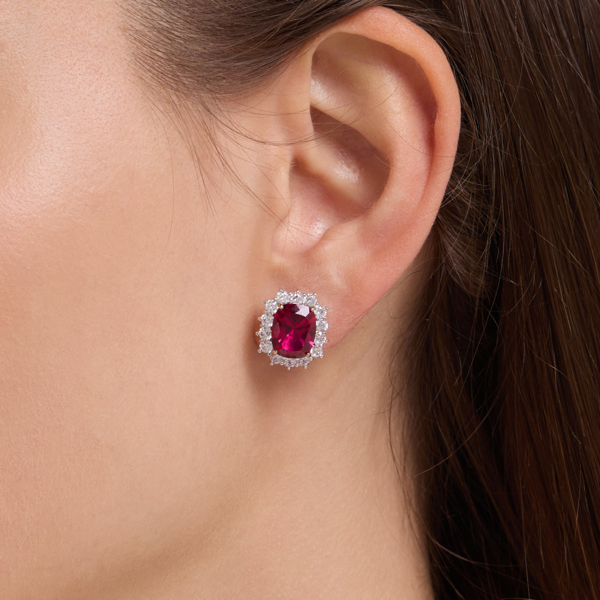 Ruby Glow Stud Earrings