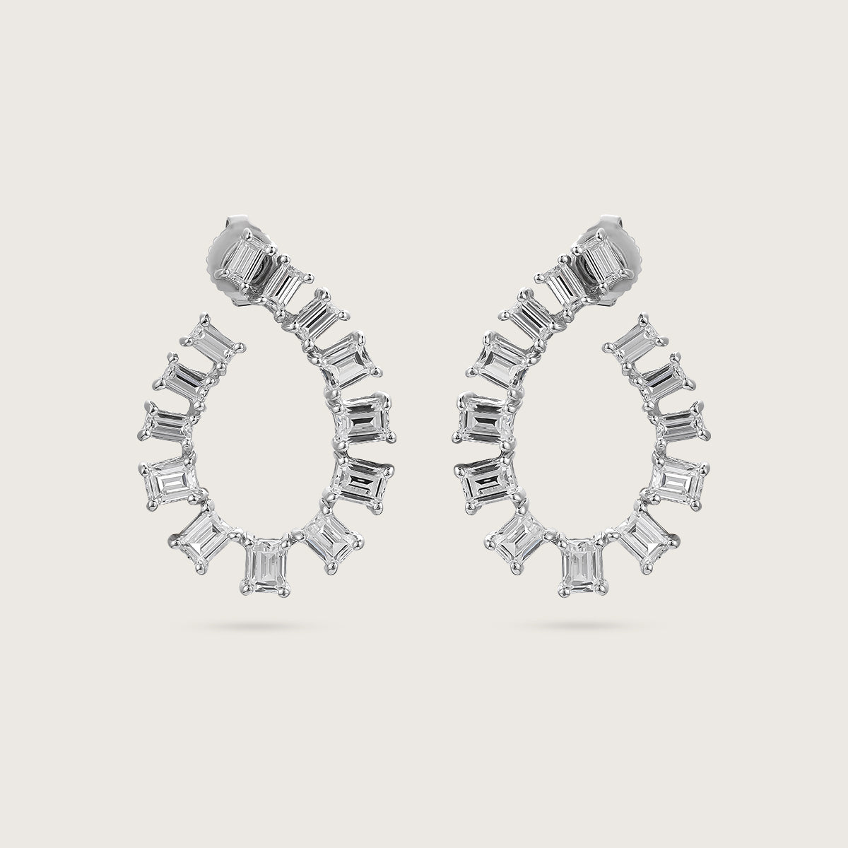 Circular Hoop Diamond Earrings