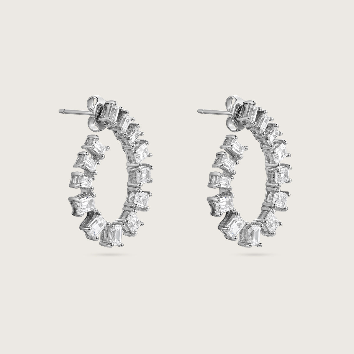 Circular Hoop Diamond Earrings