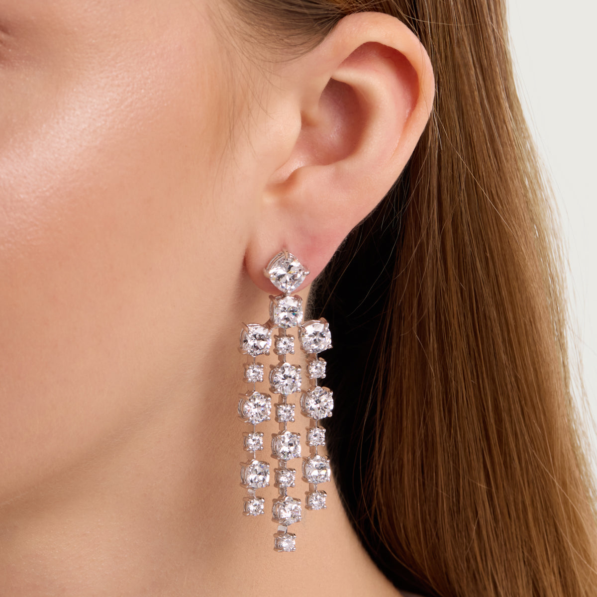 Cascade Diamond Dangle Earrings