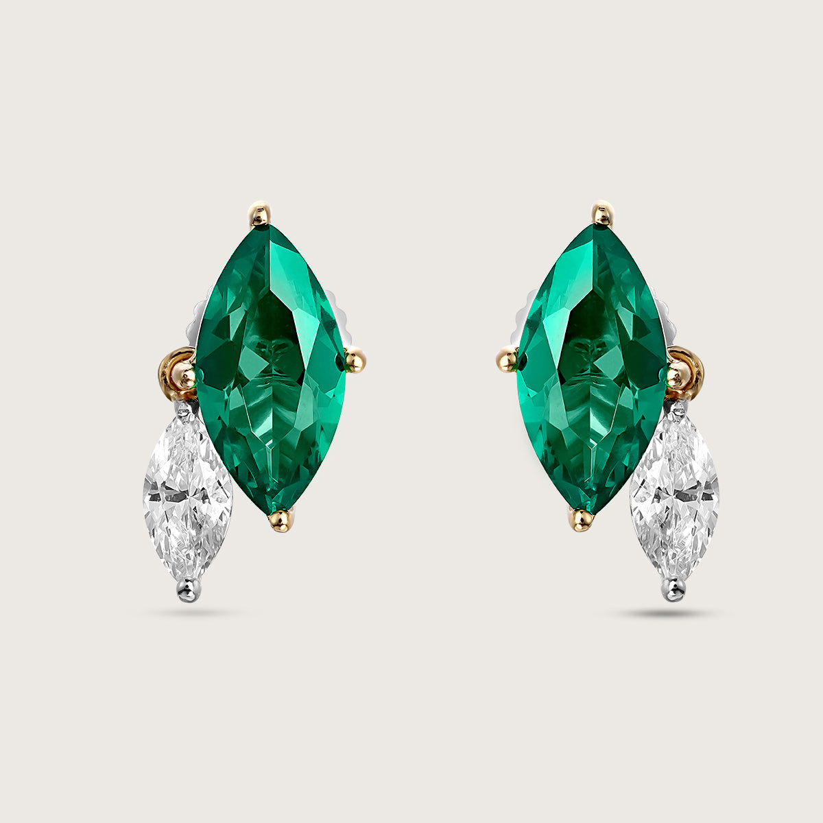 Emerald Marquise Stud Earrings