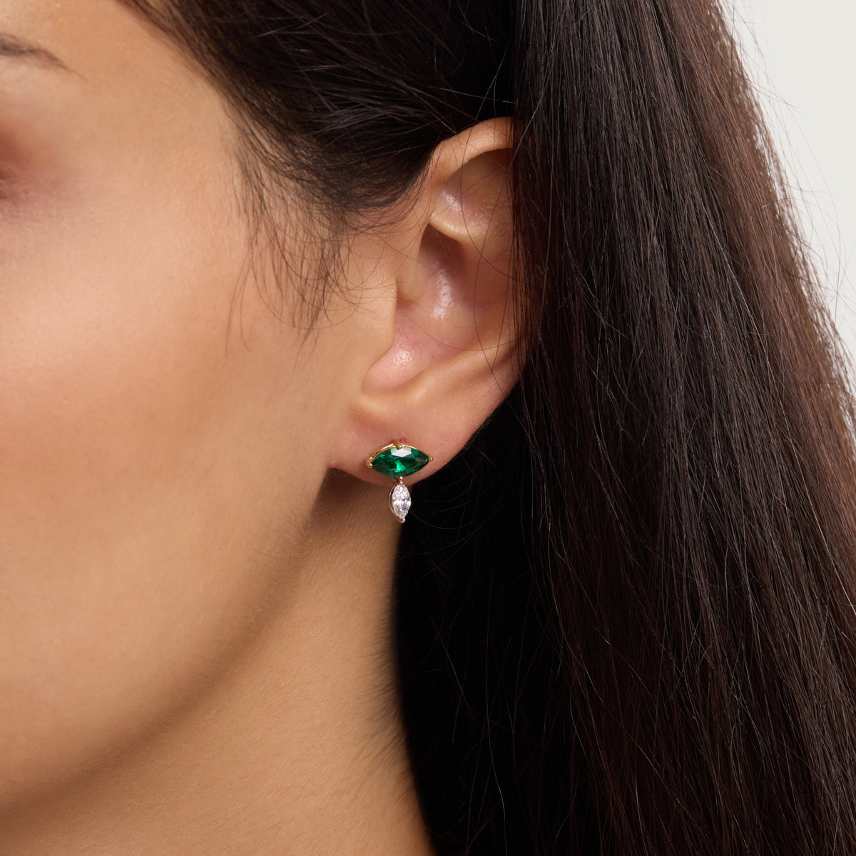 Emerald Marquise Stud Earrings