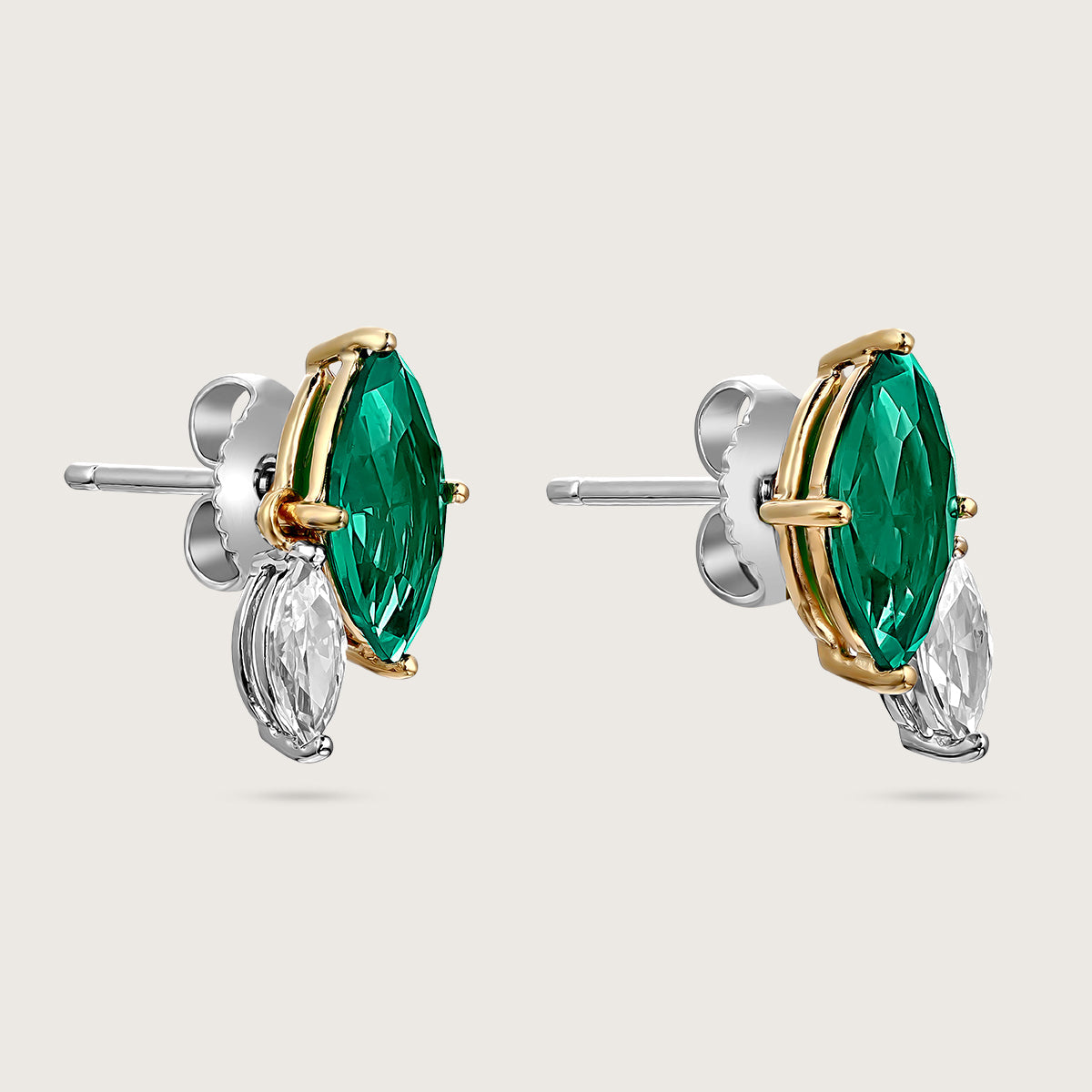 Emerald Marquise Stud Earrings