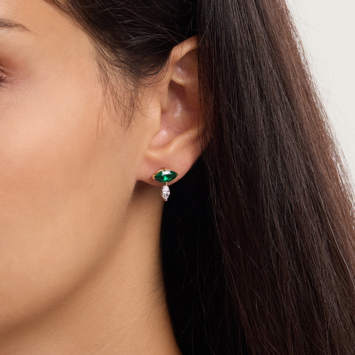 Emerald Marquise Stud Earrings