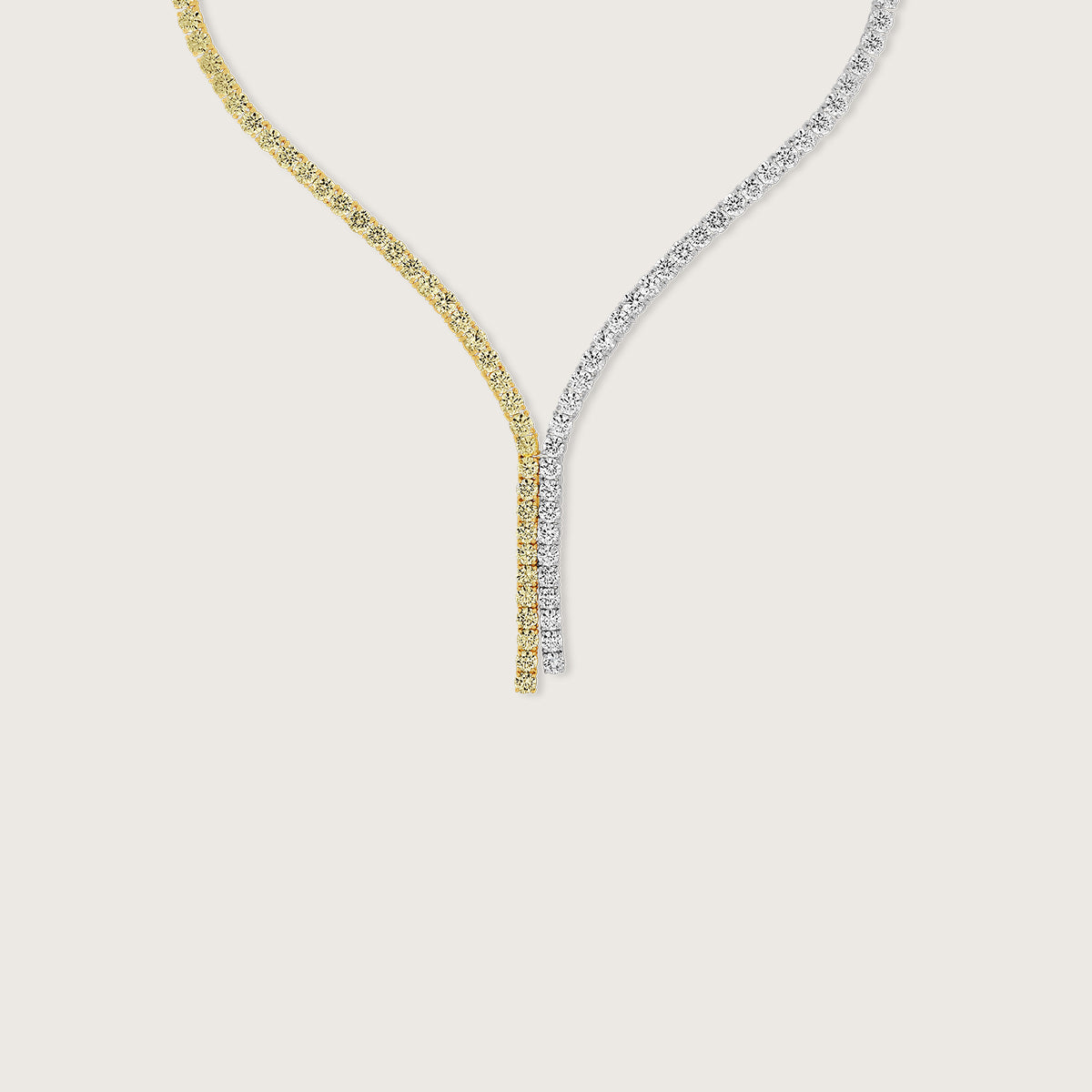 Timeless Two-Tone "Y" Shape Diamond Necklace