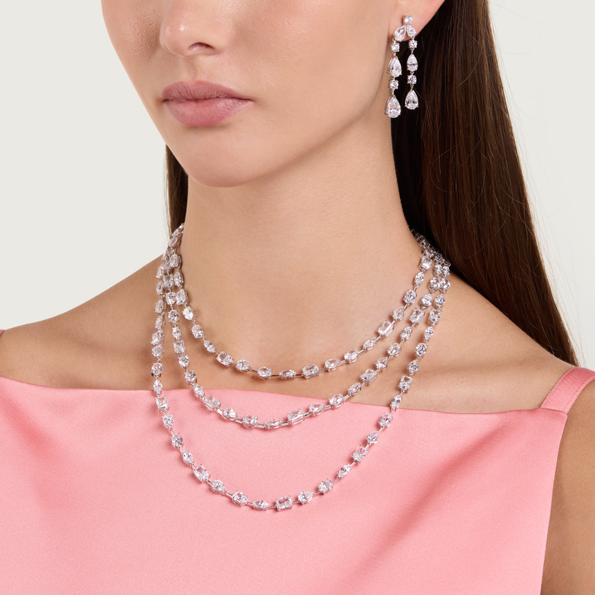 Refined Multi-Layer Simulated Diamond
 Necklace