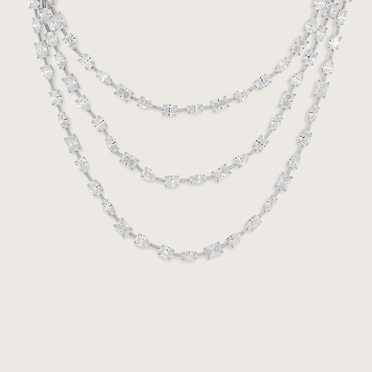 Refined Multi-Layer Simulated Diamond
 Necklace